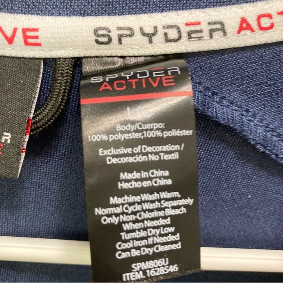 SPYDER Active Full Zip Jacket Blue Mens Large NEW - Picture 11 of 16